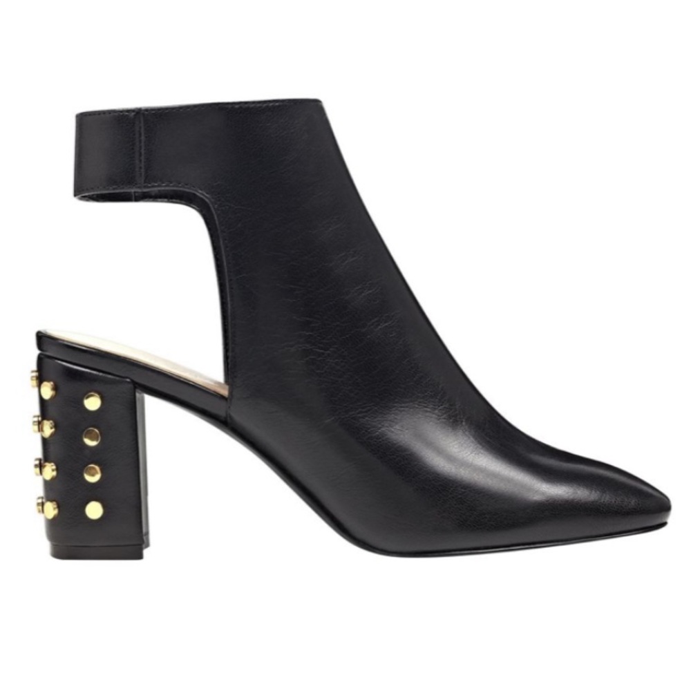 NINE WEST Leather Square Toe Booties